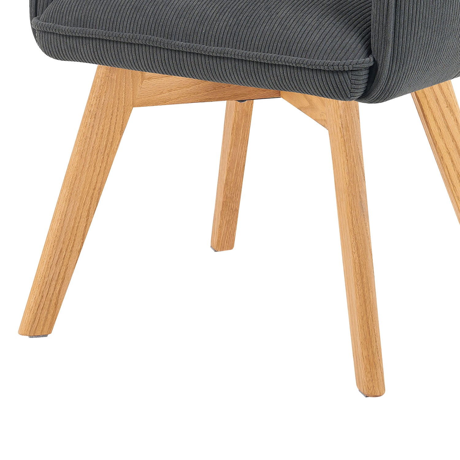 Mika-Emil - Armlehnenstuhl in Cord mit massivem Eichenholzgestell