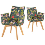 Mika-Emil - Armlehnenstuhl in Cord mit massivem Eichenholzgestell