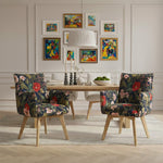 Mika-Emil - Armlehnenstuhl in Cord mit massivem Eichenholzgestell