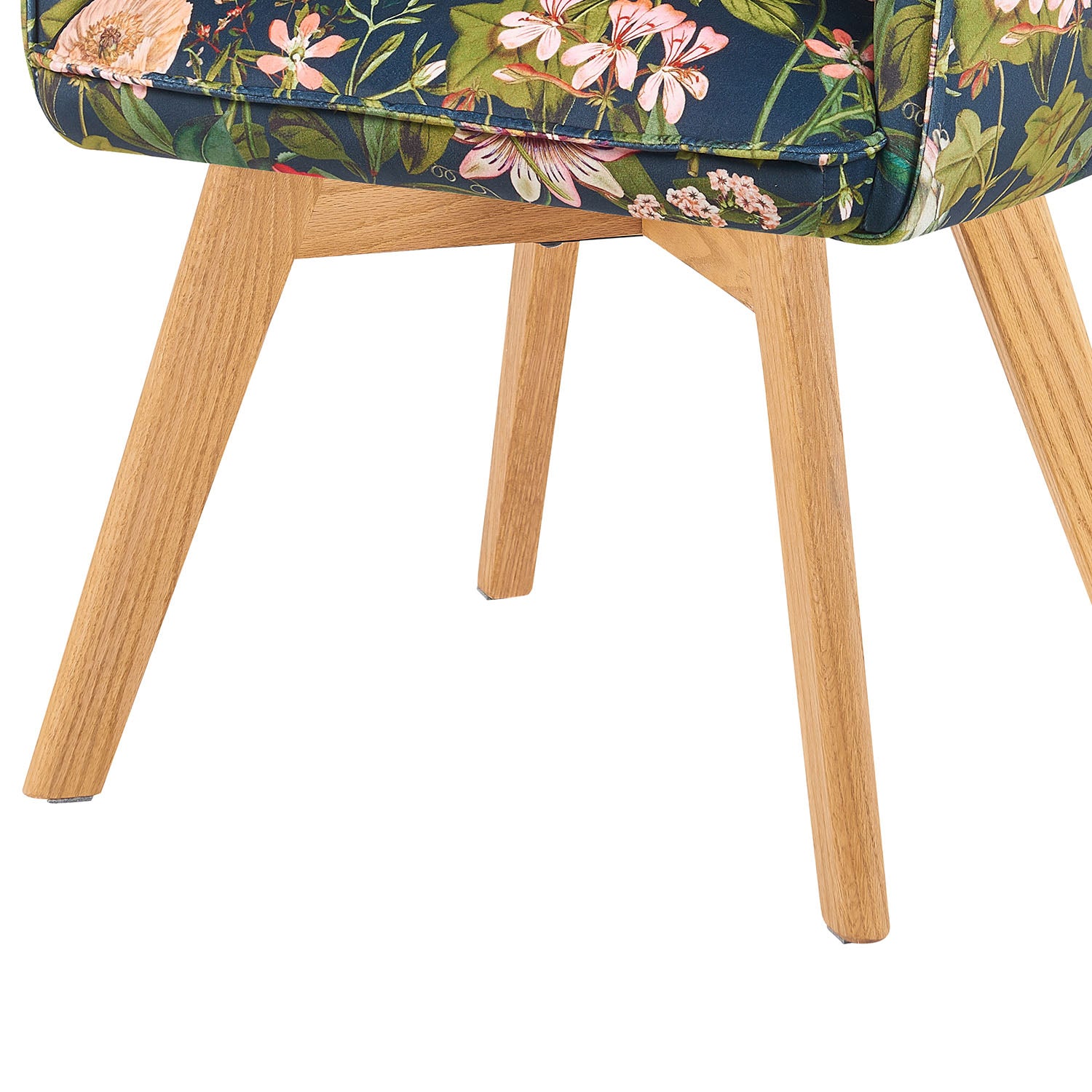 Mika-Emil - Armlehnenstuhl in Cord mit massivem Eichenholzgestell