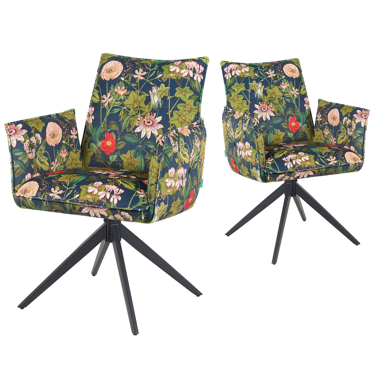 Mika-Nina 2er-Set- Armlehenstuhl mit Mini Cord Bezug