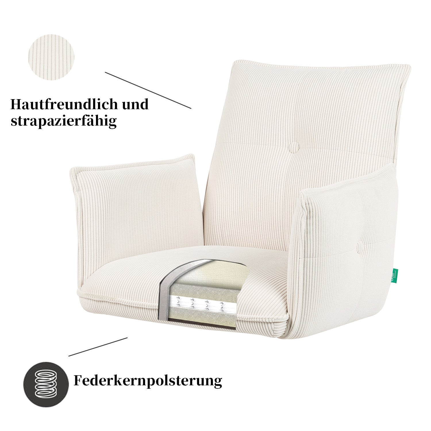 Esszimmerstuhl Mika-Emil 2er-Set | 360° drehbar | Eiche geölt Natur