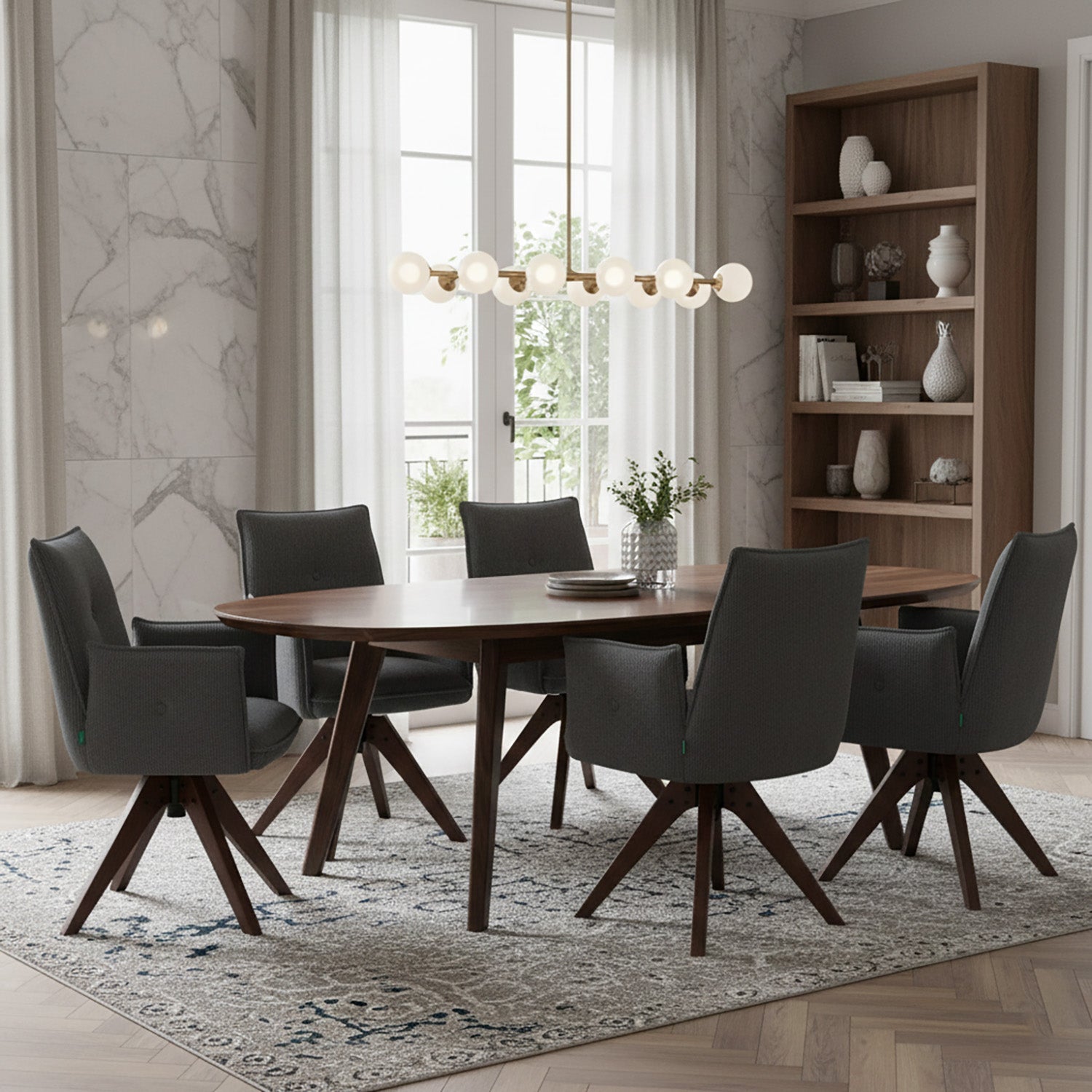 Esszimmerstuhl Mika-Emil 2er-Set | 360° drehbar | Eiche geölt Natur