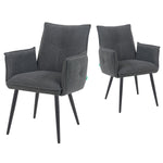 Mika-Nina 2er-Set- Armlehenstuhl mit Mini Cord Bezug