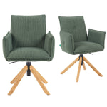 Mika-Paul 2er-Set - Armlehnenstuhl mit mini Cord Stoff