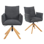 Mika-Paul 2er-Set - Armlehnenstuhl mit mini Cord Stoff