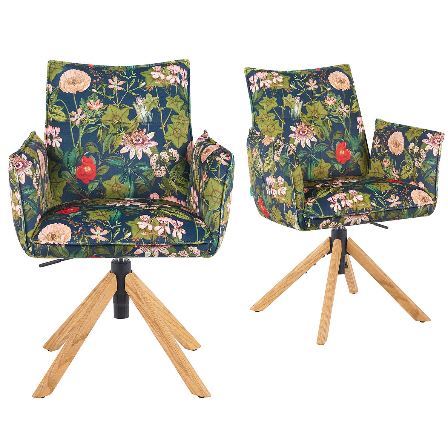 Mika-Paul 2er-Set - Armlehnenstuhl mit mini Cord Stoff