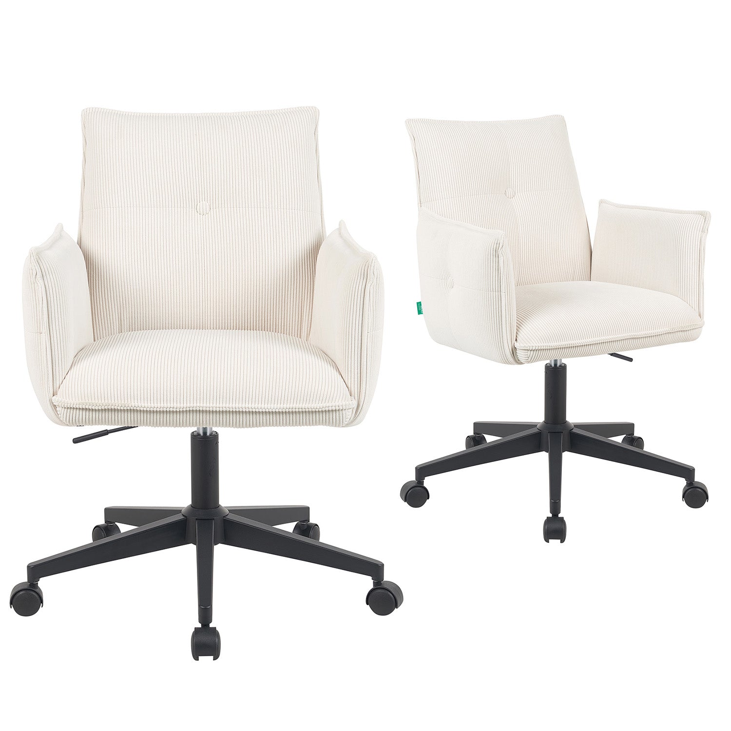 Mika-Malu 2er-Set - Bürostuhl mit Cord Stoff Bezug