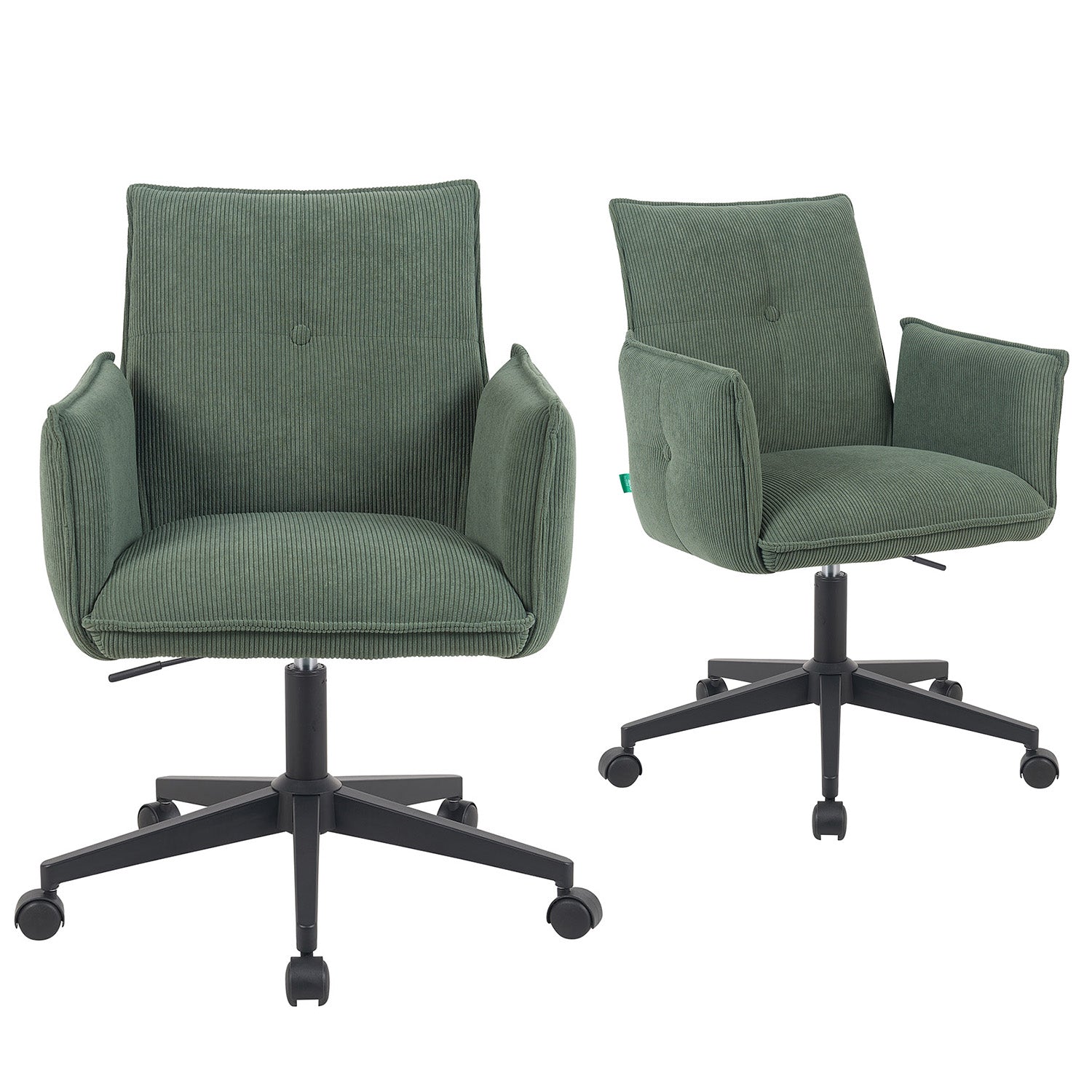 Mika-Malu 2er-Set - Bürostuhl mit Cord Stoff Bezug