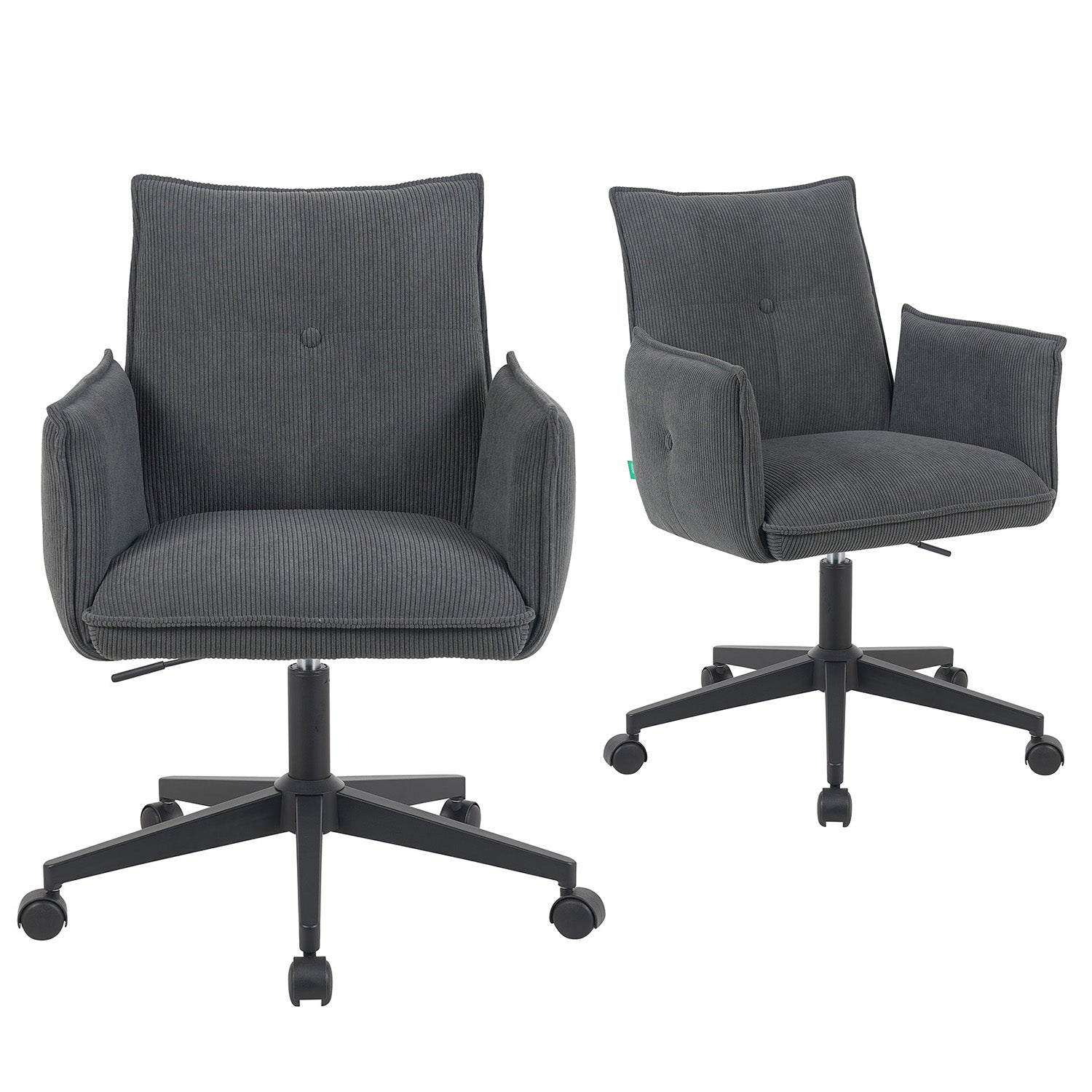 Mika-Malu 2er-Set - Bürostuhl mit Cord Stoff Bezug