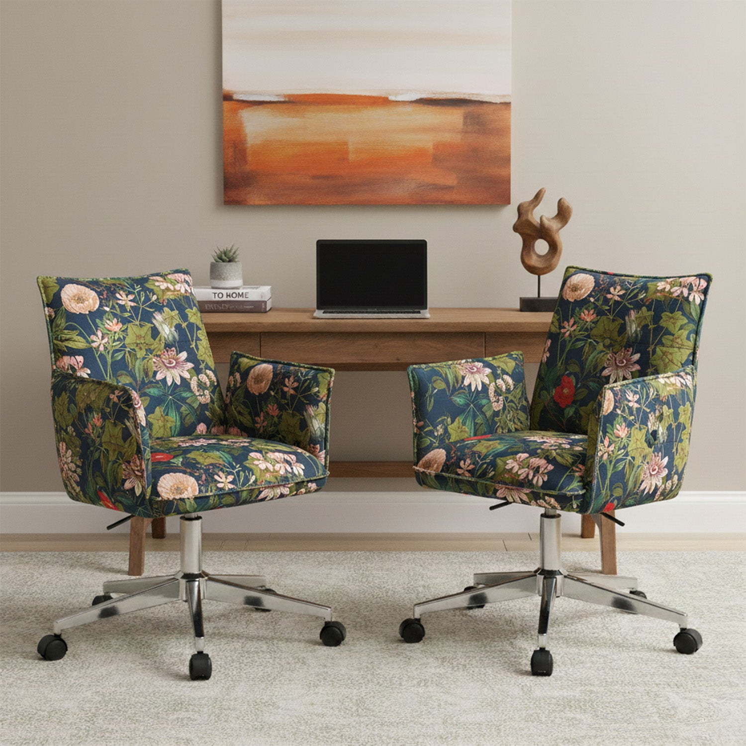 Mika-Malu 2er-Set - Bürostuhl mit Cord Stoff Bezug