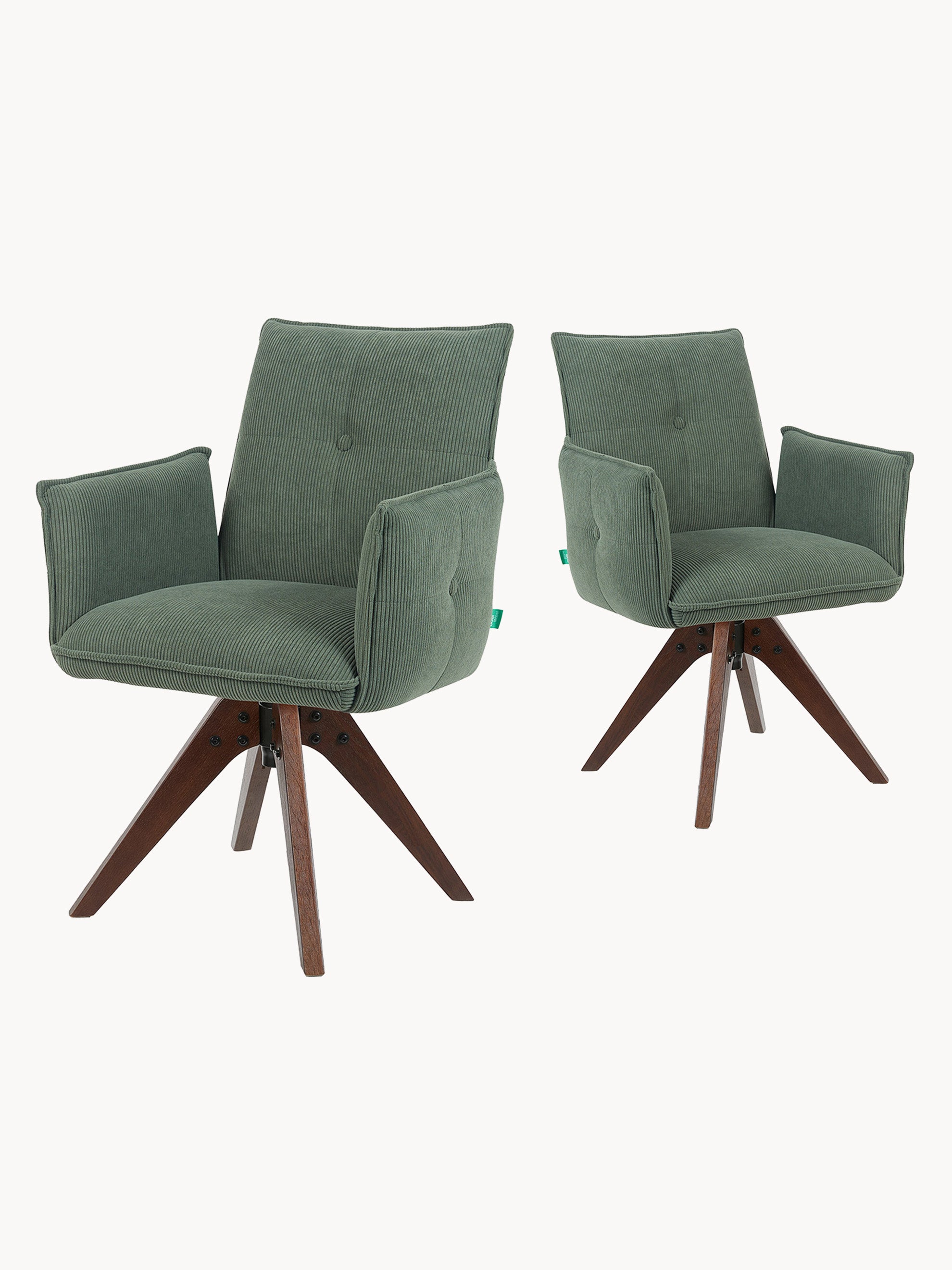 Esszimmerstuhl Mika-Emil 2er-Set | 360° drehbar | Eiche geölt Natur