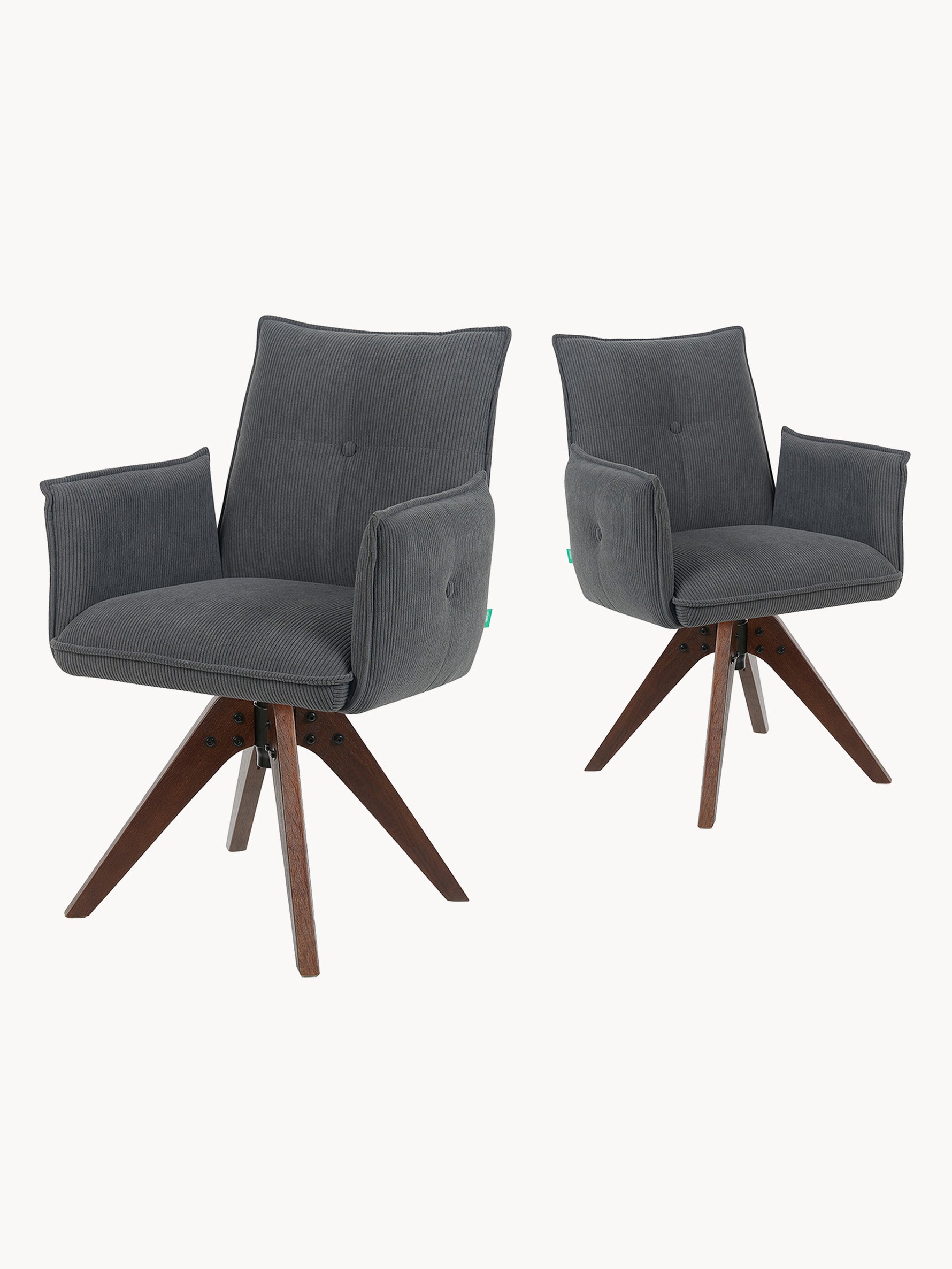 Esszimmerstuhl Mika-Emil 2er-Set | 360° drehbar | Eiche geölt Natur