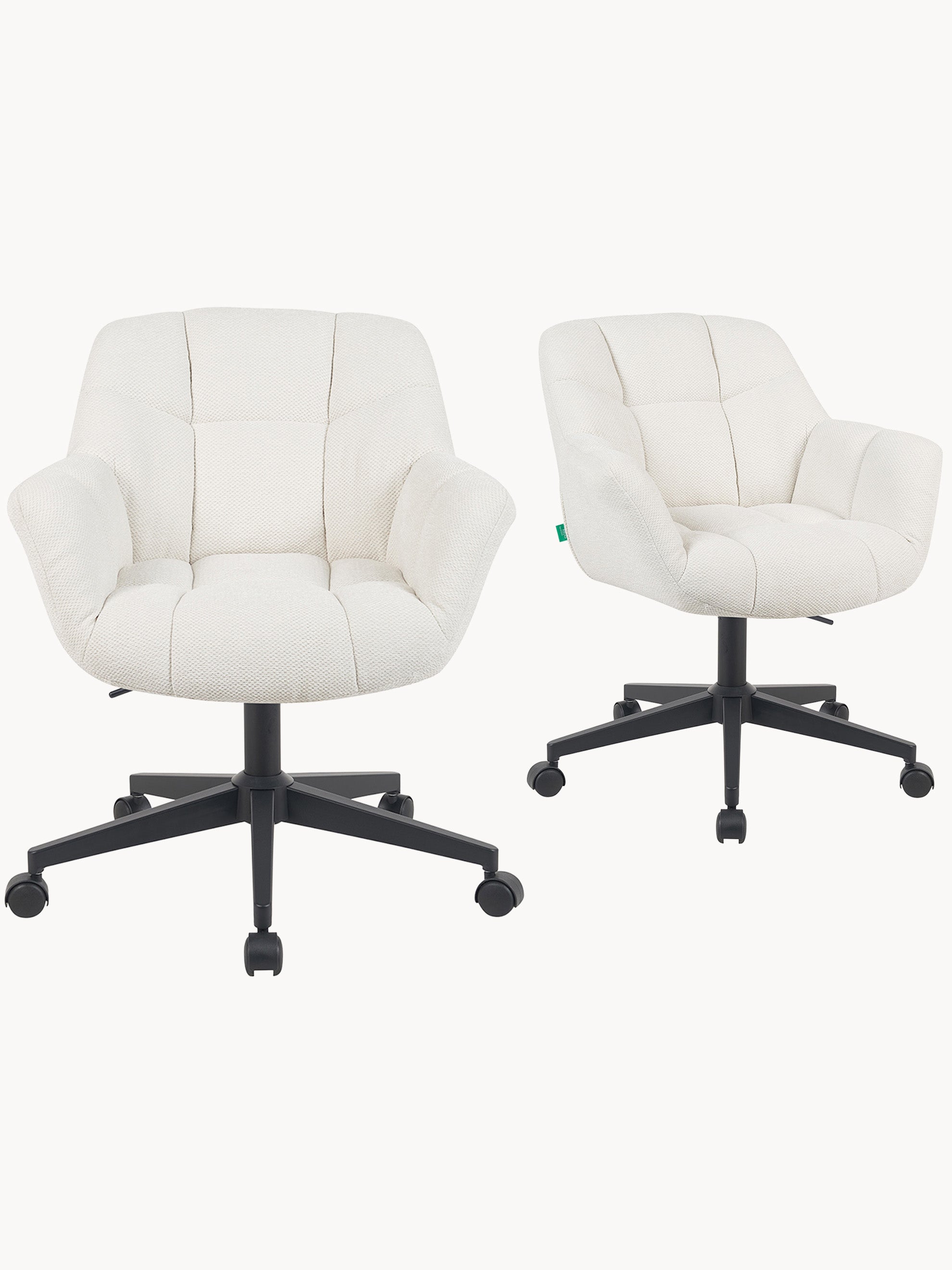 Bürostuhl Mika-Nuri 2er-Set – Höhenverstellbar, 360° Drehbar, Matt-Schwarz