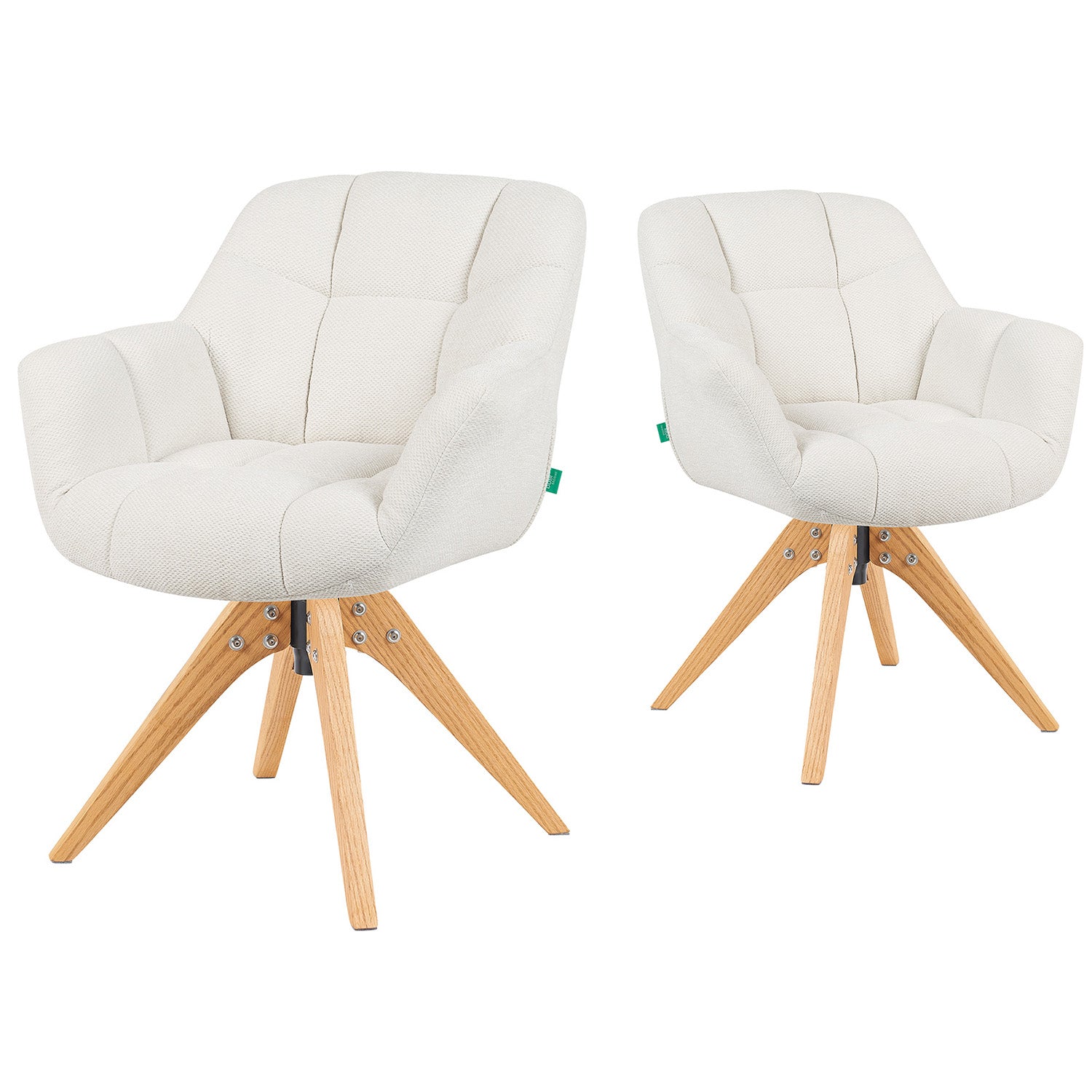 Mika-Nele 2er-Set - Schalenstuhl mit Massivholz Gestell aus Eiche