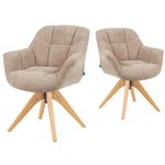 Mika-Nele 2er-Set - Schalenstuhl mit Massivholz Gestell aus Eiche