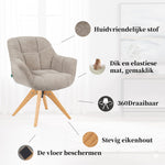 Esszimmerstuhl Mika-Nele 2er-Set |360° drehbar | Eiche geölt Natur
