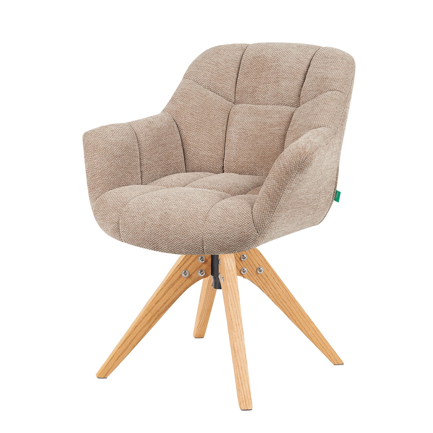 Mika-Nele 2er-Set - Schalenstuhl mit Massivholz Gestell aus Eiche