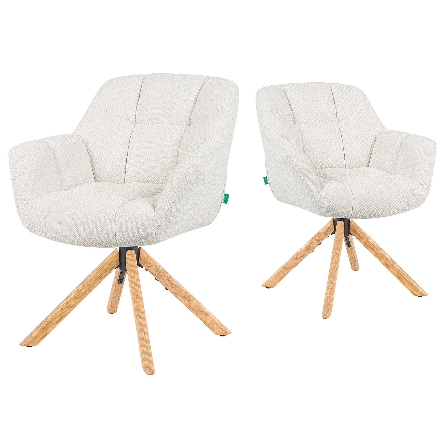 Mika-Nea 2er-Set - Moderner Schalenstuhl mit Holzgestell