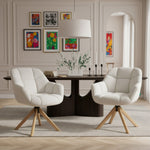 Mika-Nea 2er-Set - Moderner Schalenstuhl mit Holzgestell