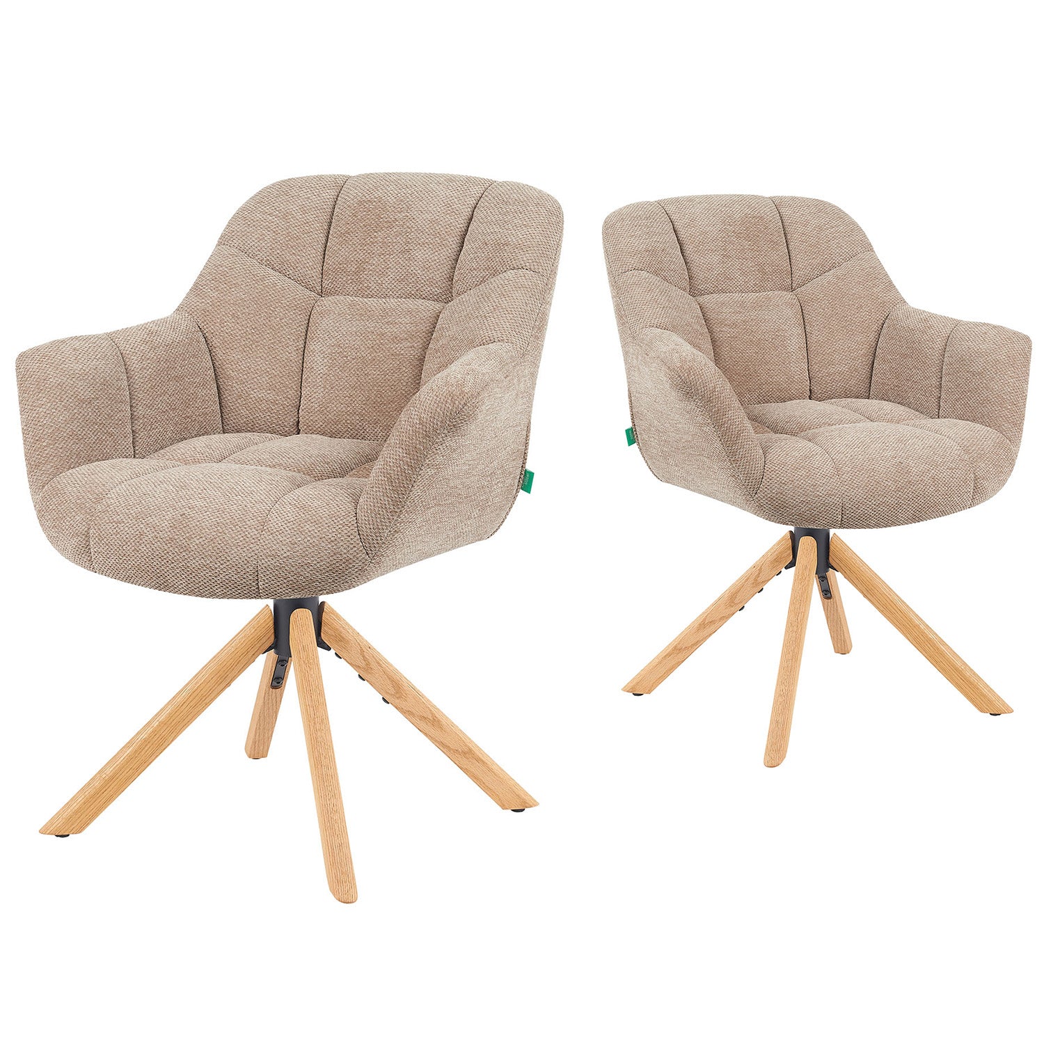 Mika-Nea 2er-Set - Moderner Schalenstuhl mit Holzgestell