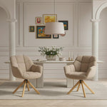 Mika-Nea 2er-Set - Moderner Schalenstuhl mit Holzgestell