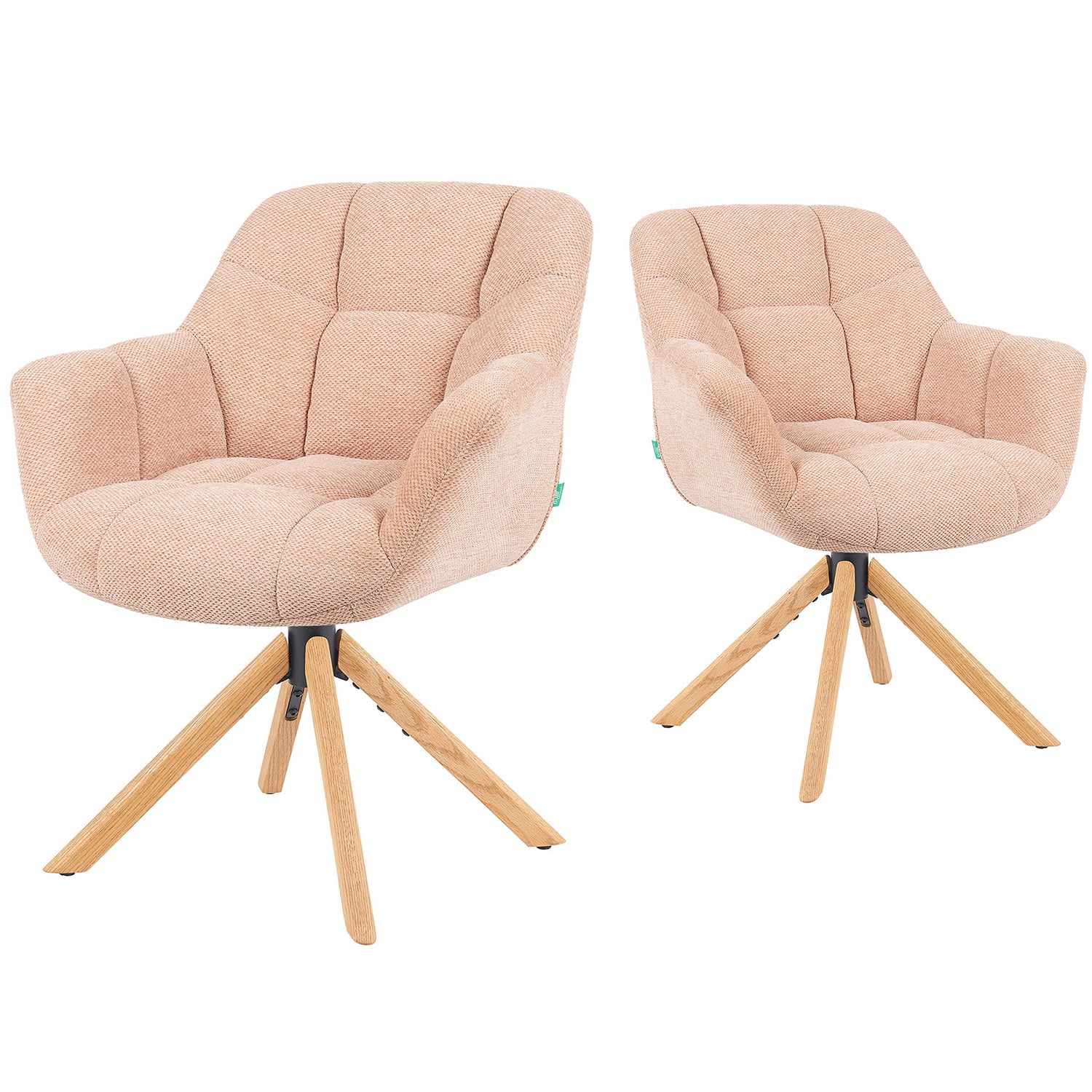 Mika-Nea 2er-Set - Moderner Schalenstuhl mit Holzgestell