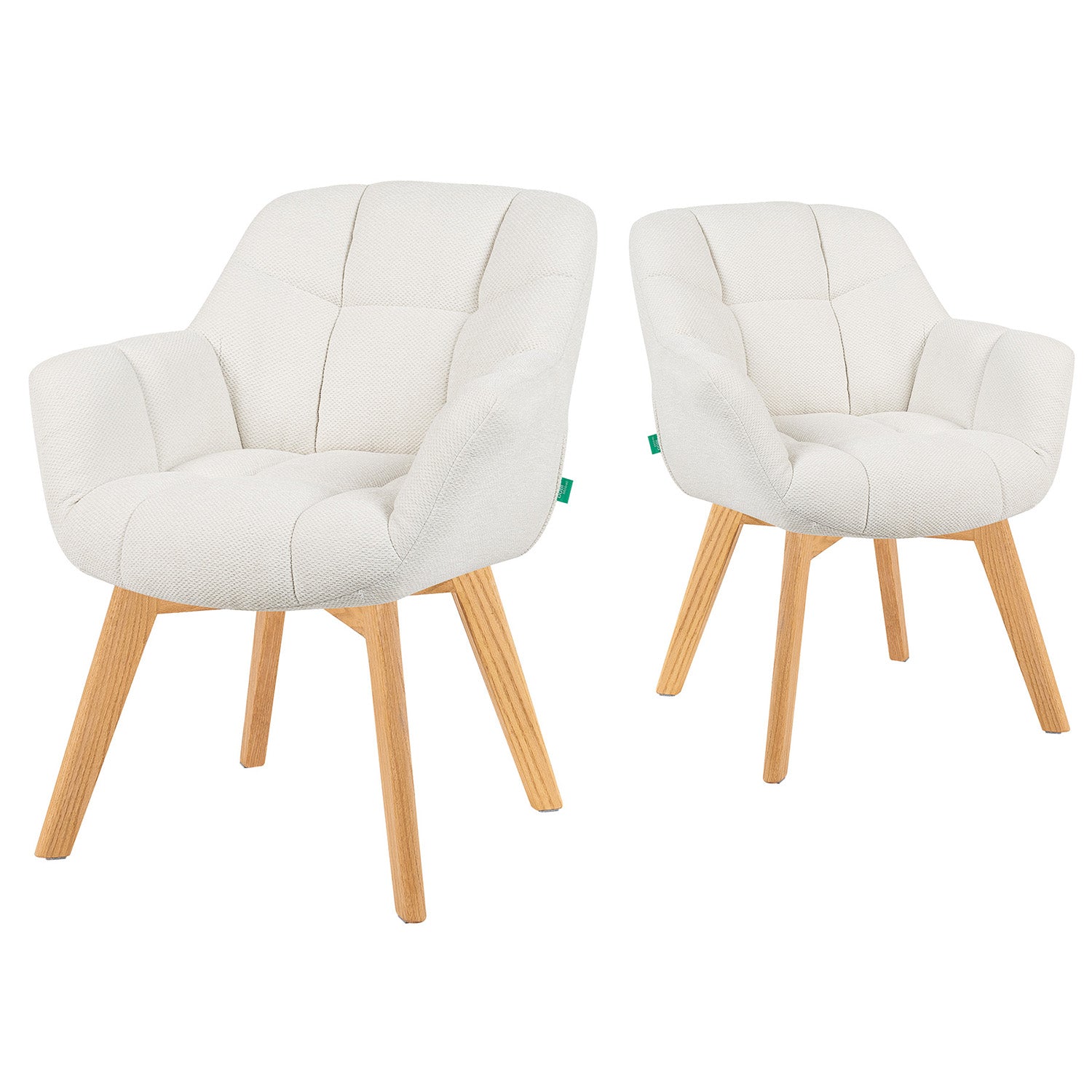 Mika-Nele 2er-Set - Schalenstuhl mit Massivholz Gestell aus Eiche