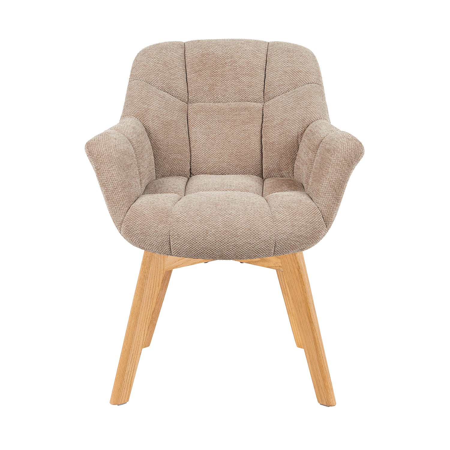 Mika-Nele 2er-Set - Schalenstuhl mit Massivholz Gestell aus Eiche