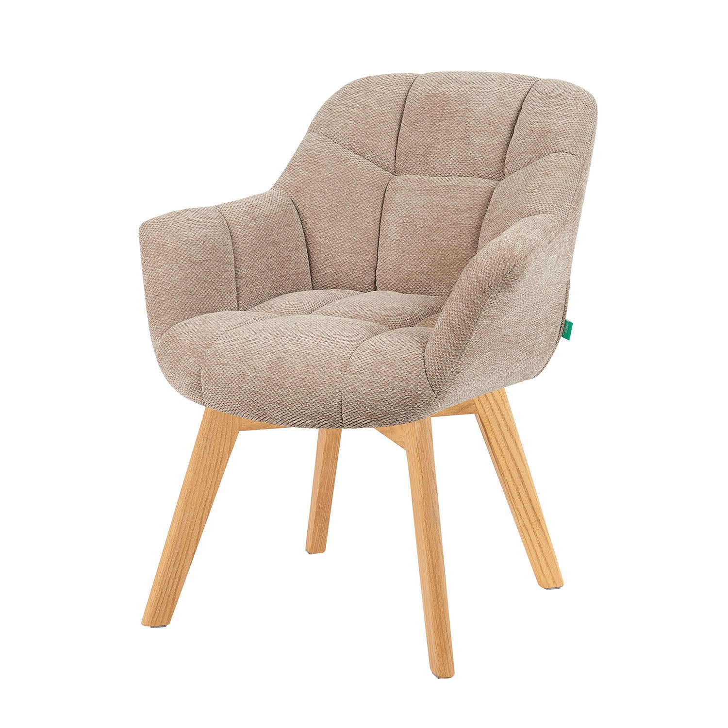 Mika-Nele 2er-Set - Schalenstuhl mit Massivholz Gestell aus Eiche