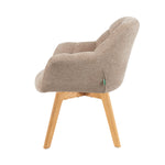 Mika-Nele 2er-Set - Schalenstuhl mit Massivholz Gestell aus Eiche