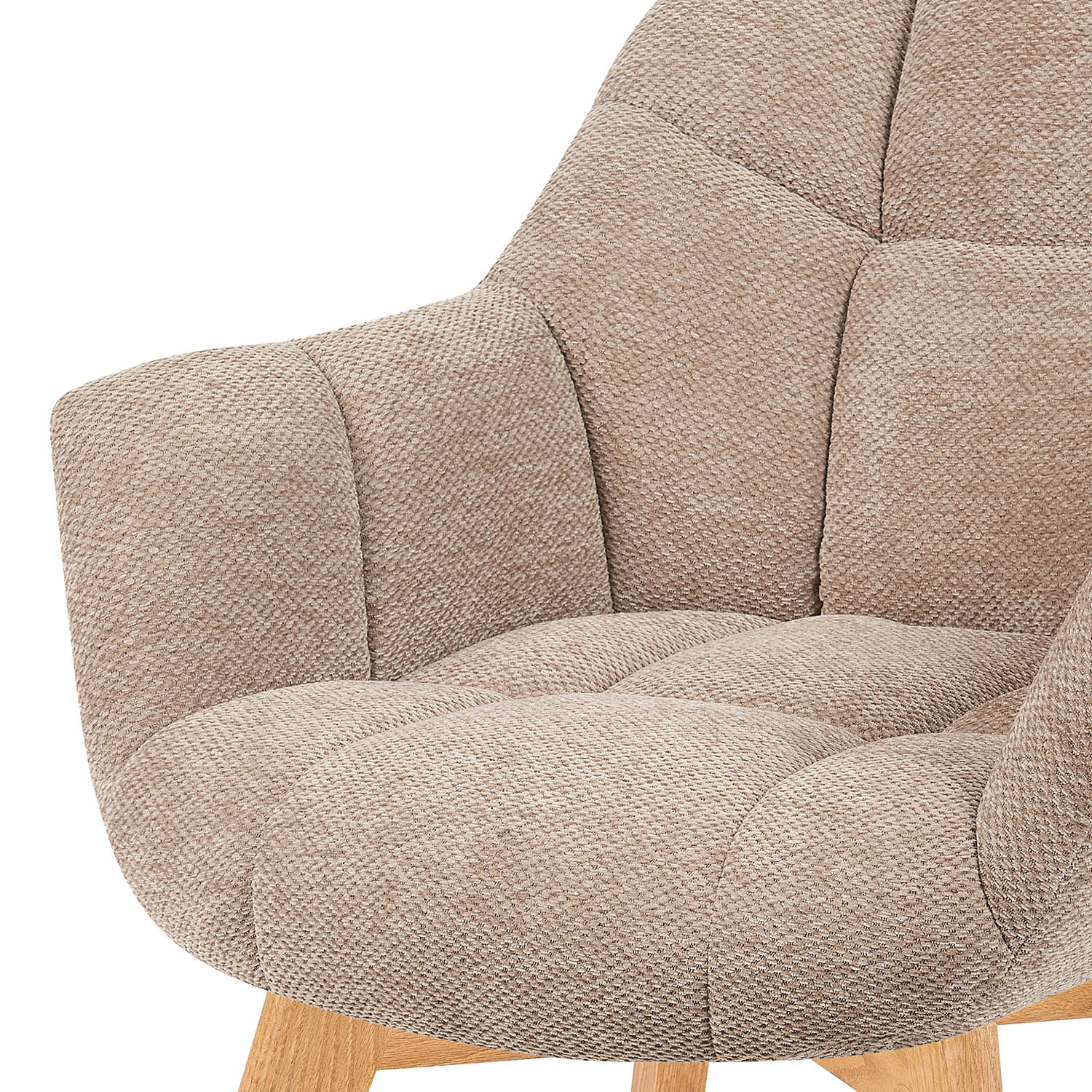 Mika-Nele 2er-Set - Schalenstuhl mit Massivholz Gestell aus Eiche