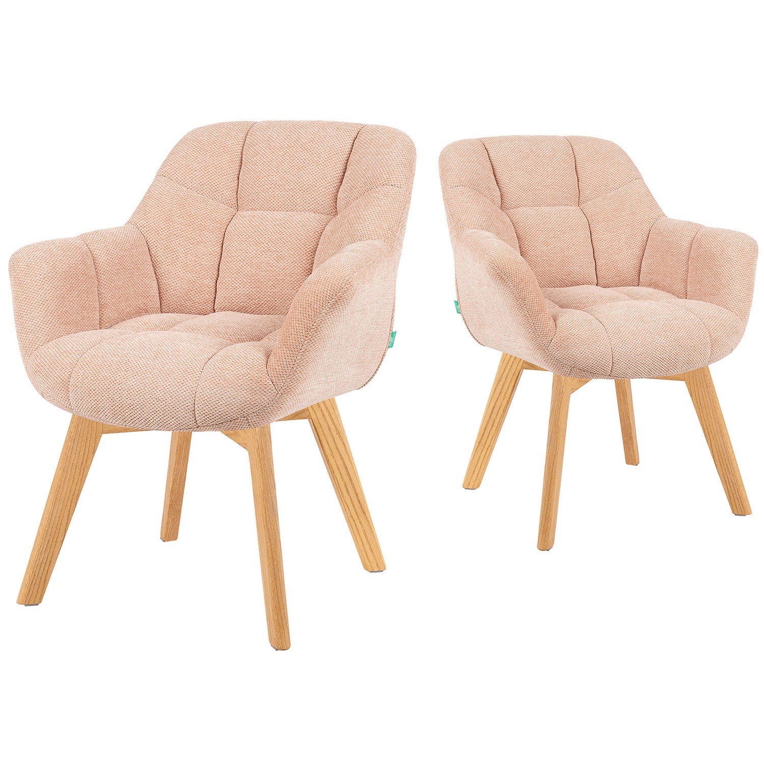 Mika-Nele 2er-Set - Schalenstuhl mit Massivholz Gestell aus Eiche