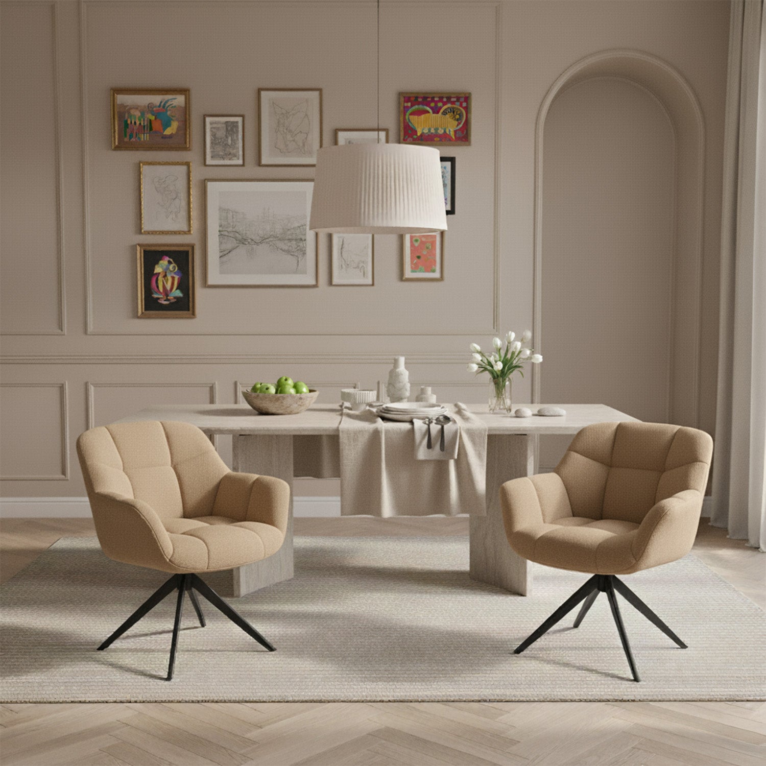 Mika-Mila 2er-Set - Runder Schalenstuhl