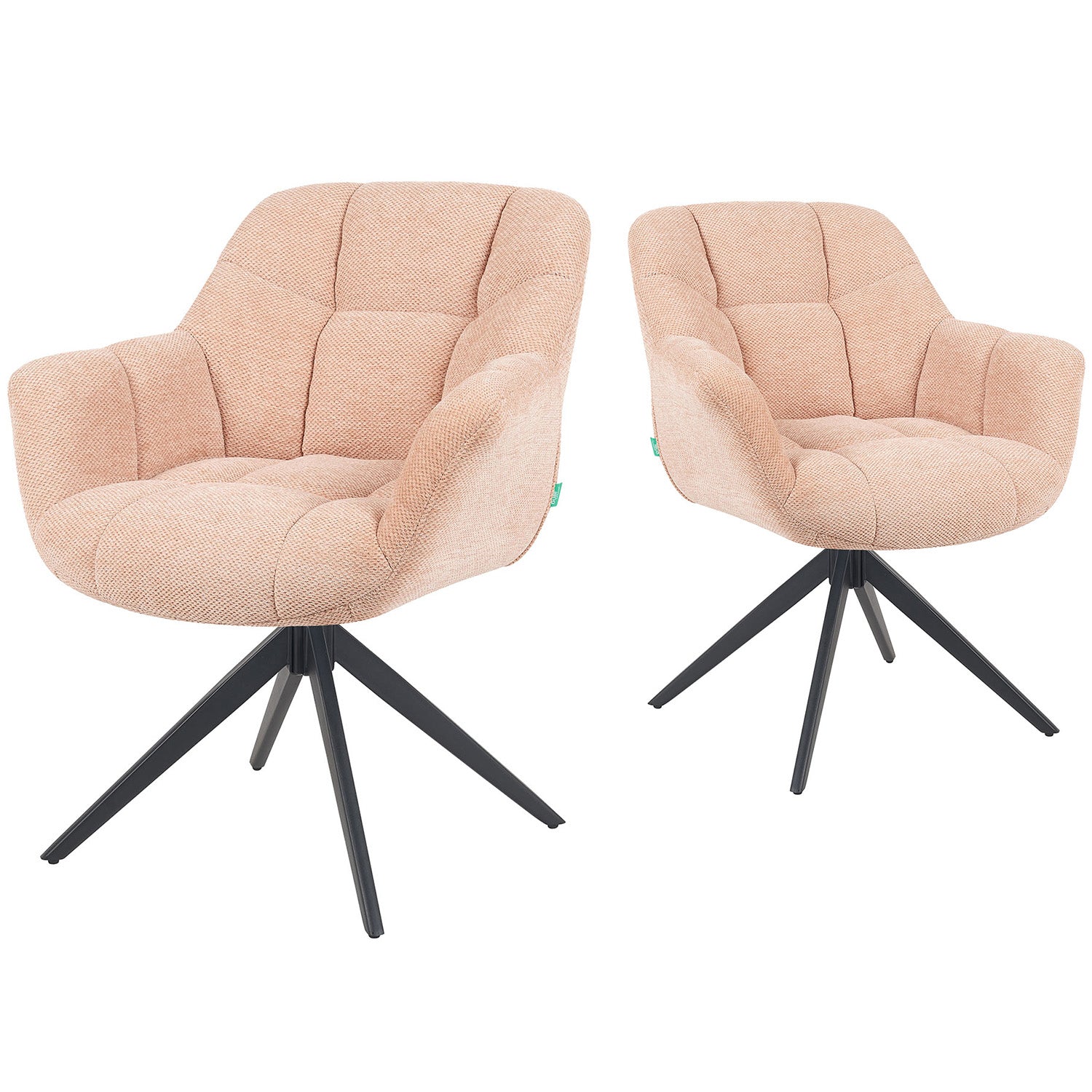 Esszimmerstuhl Mika-Mila 2er-Set | 360° drehbar | Metall pulverbeschichtet Matt-Schwarz | DUBI Möbel