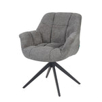 Esszimmerstuhl Mika-Mila 2er-Set | 360° drehbar | Metall pulverbeschichtet Matt-Schwarz