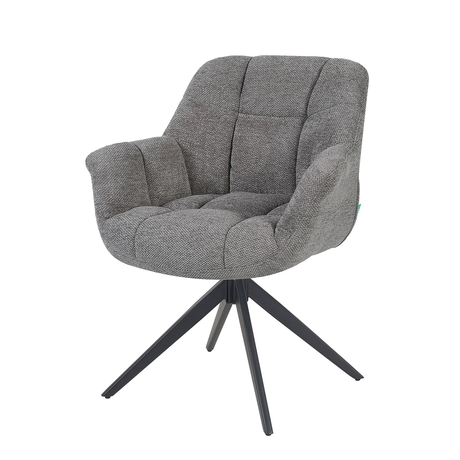 Esszimmerstuhl Mika-Mila 2er-Set | 360° drehbar | Metall pulverbeschichtet Matt-Schwarz