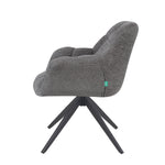 Esszimmerstuhl Mika-Mila 2er-Set | 360° drehbar | Metall pulverbeschichtet Matt-Schwarz