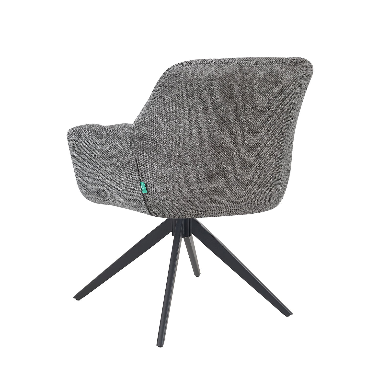 Esszimmerstuhl Mika-Mila 2er-Set | 360° drehbar | Metall pulverbeschichtet Matt-Schwarz