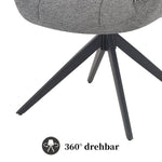 Esszimmerstuhl Mika-Mila 2er-Set | 360° drehbar | Metall pulverbeschichtet Matt-Schwarz