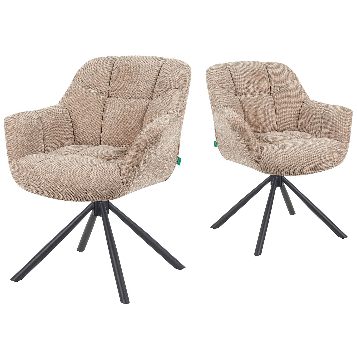 Mika-Luka 2er-Set - Schalenstuhl 360° drehbar