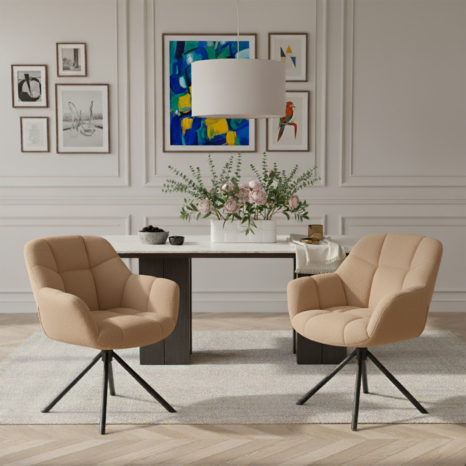 Mika-Luka 2er-Set - Schalenstuhl 360° drehbar