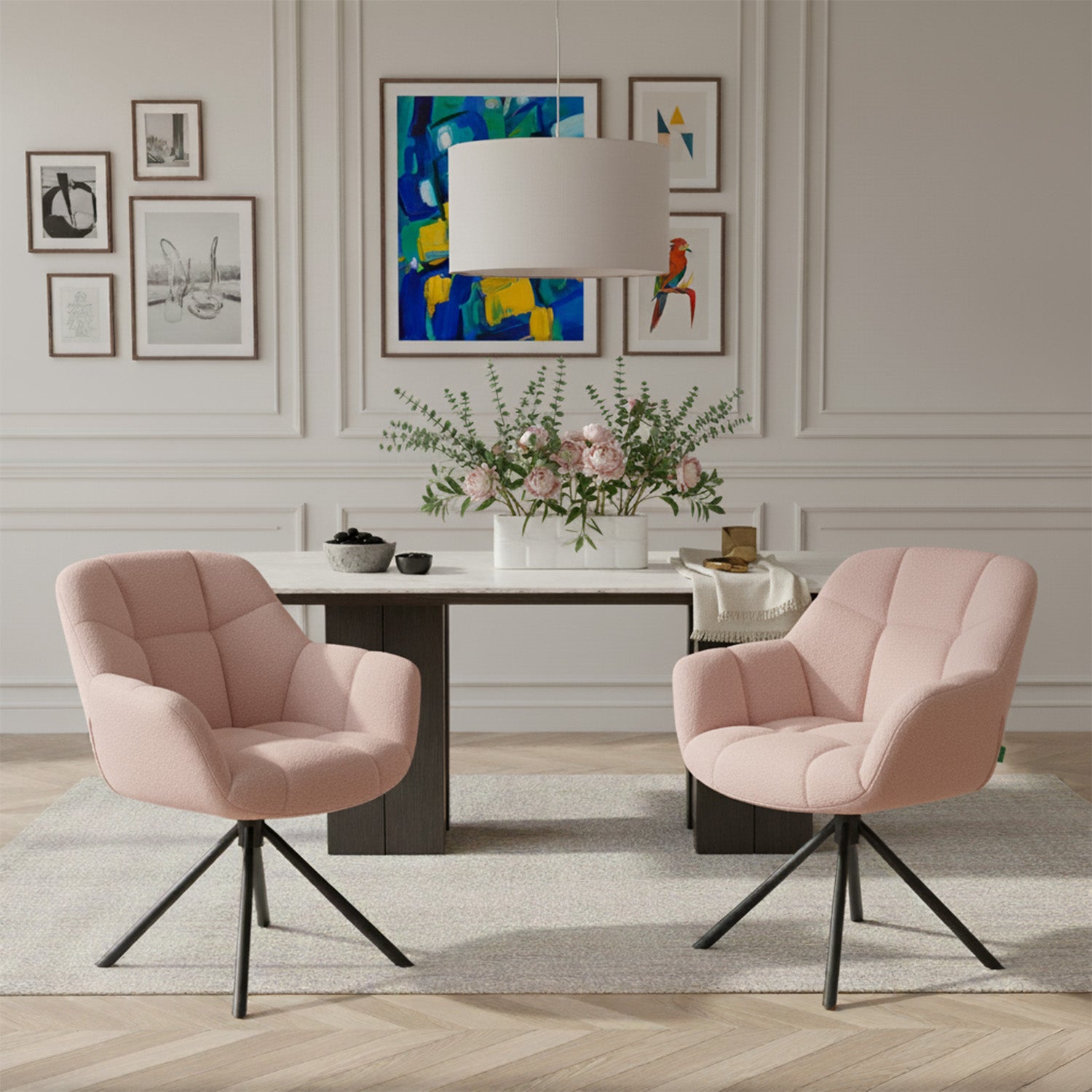 Mika-Luka 2er-Set - Schalenstuhl 360° drehbar