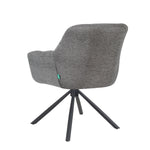 Esszimmerstuhl Mika-Luka 2er-Set | 360° drehbar | Metall pulverbeschichtet Matt Schwarz