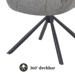 Esszimmerstuhl Mika-Luka 2er-Set | 360° drehbar | Metall pulverbeschichtet Matt Schwarz
