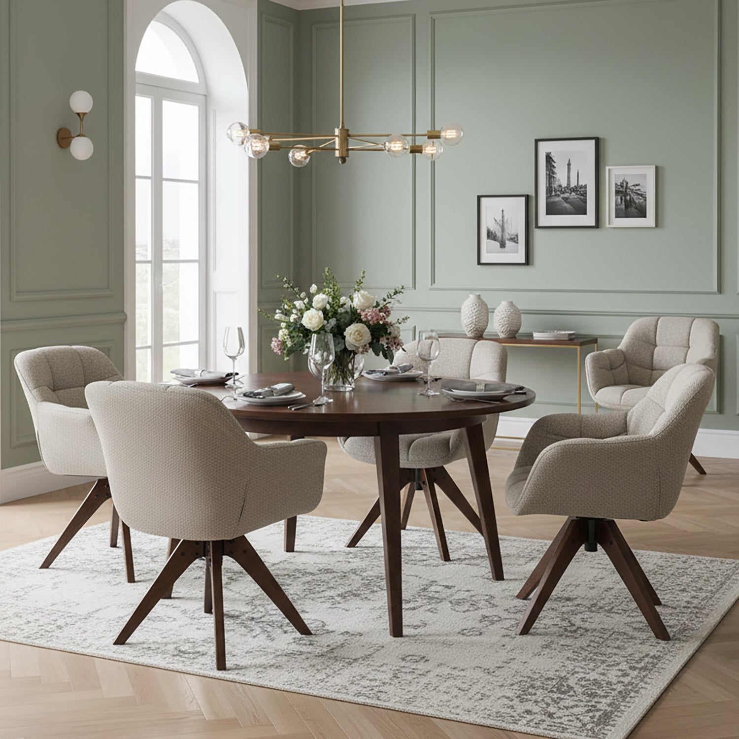 Esszimmerstuhl Mika-Nele 2er-Set |360° drehbar | Eiche geölt Natur