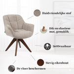 Esszimmerstuhl Mika-Nele 2er-Set |360° drehbar | Eiche geölt Natur