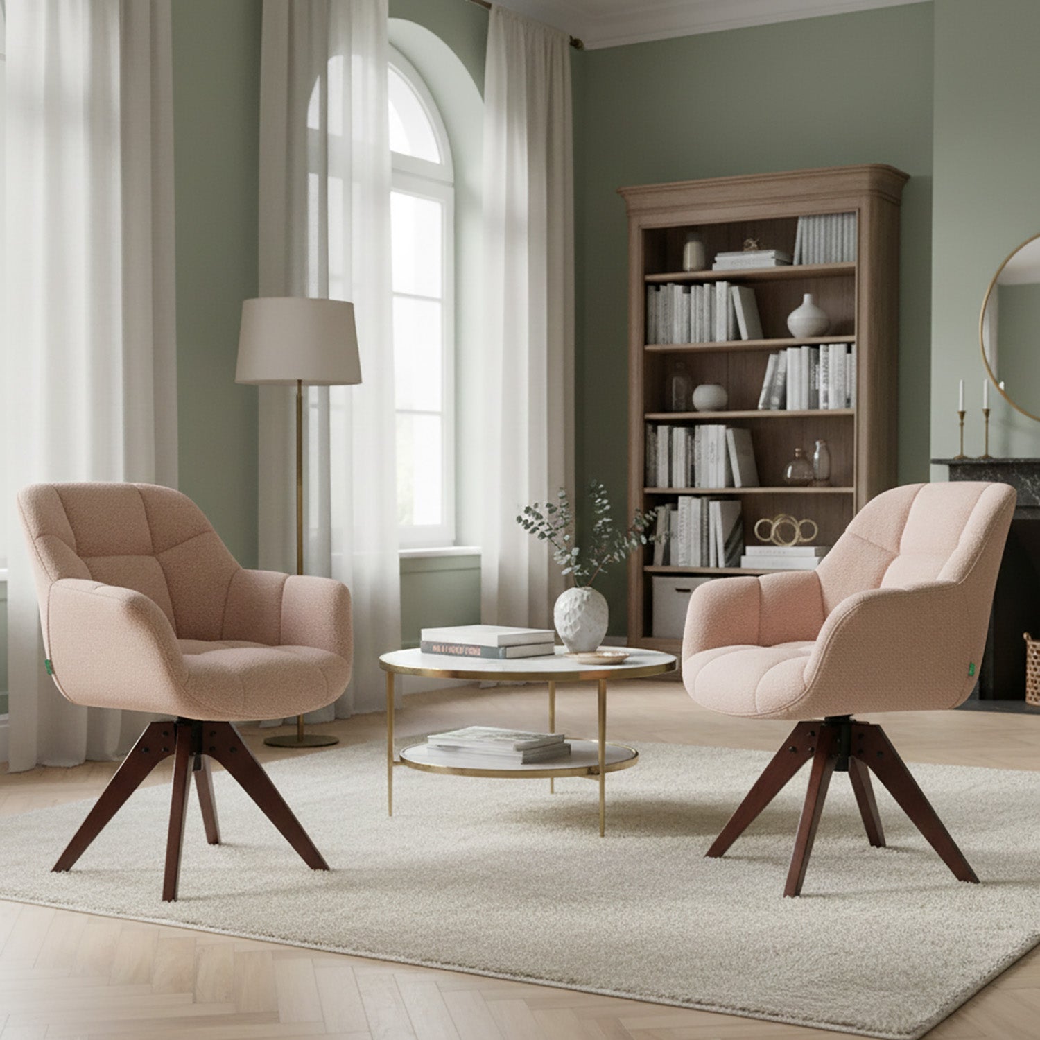 Esszimmerstuhl Mika-Nele 2er-Set |360° drehbar | Eiche geölt Natur