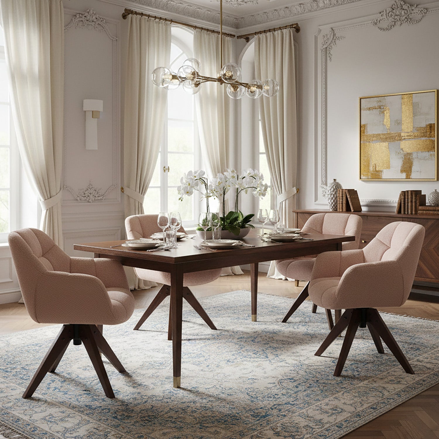 Esszimmerstuhl Mika-Nele 2er-Set |360° drehbar | Eiche geölt Natur