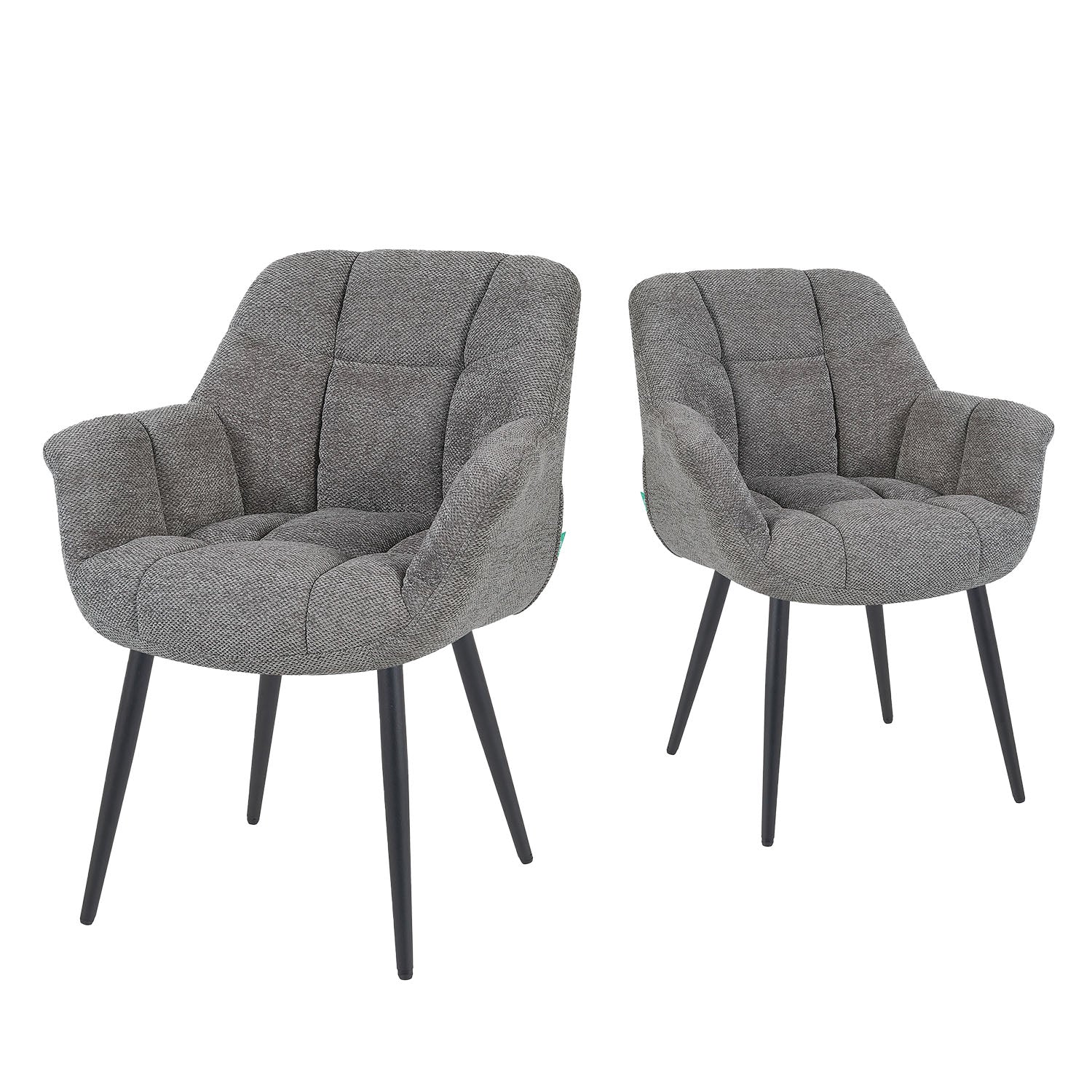 Esszimmerstuhl Mika-Mila 2er-Set | 360° drehbar | Metall pulverbeschichtet Matt-Schwarz